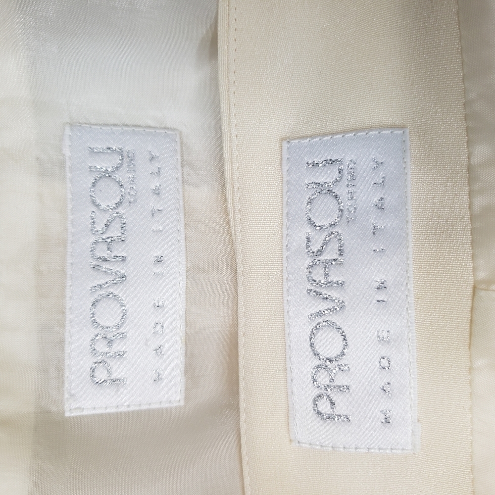 Provasou cream silk skirt suit flower buttons floral embroidered - Picture 11 of 13